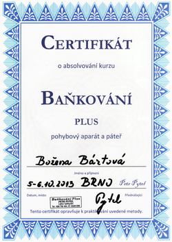 Certifikát - Baňkování plus